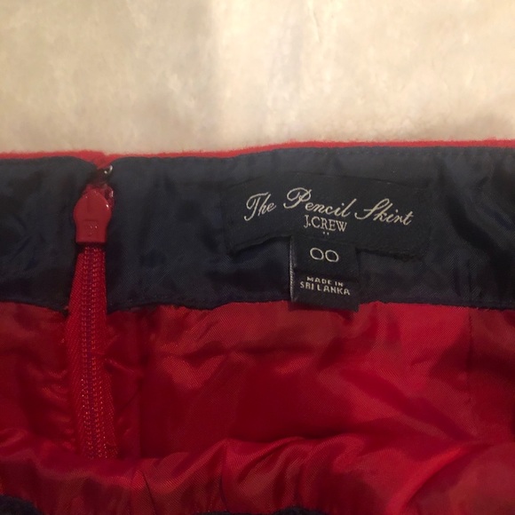 Jcrew red wool pencil skirt with lining - Picture 2 of 5